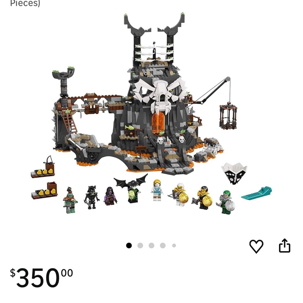 Lego Skull Fortress Set - Black, Gray, Orange